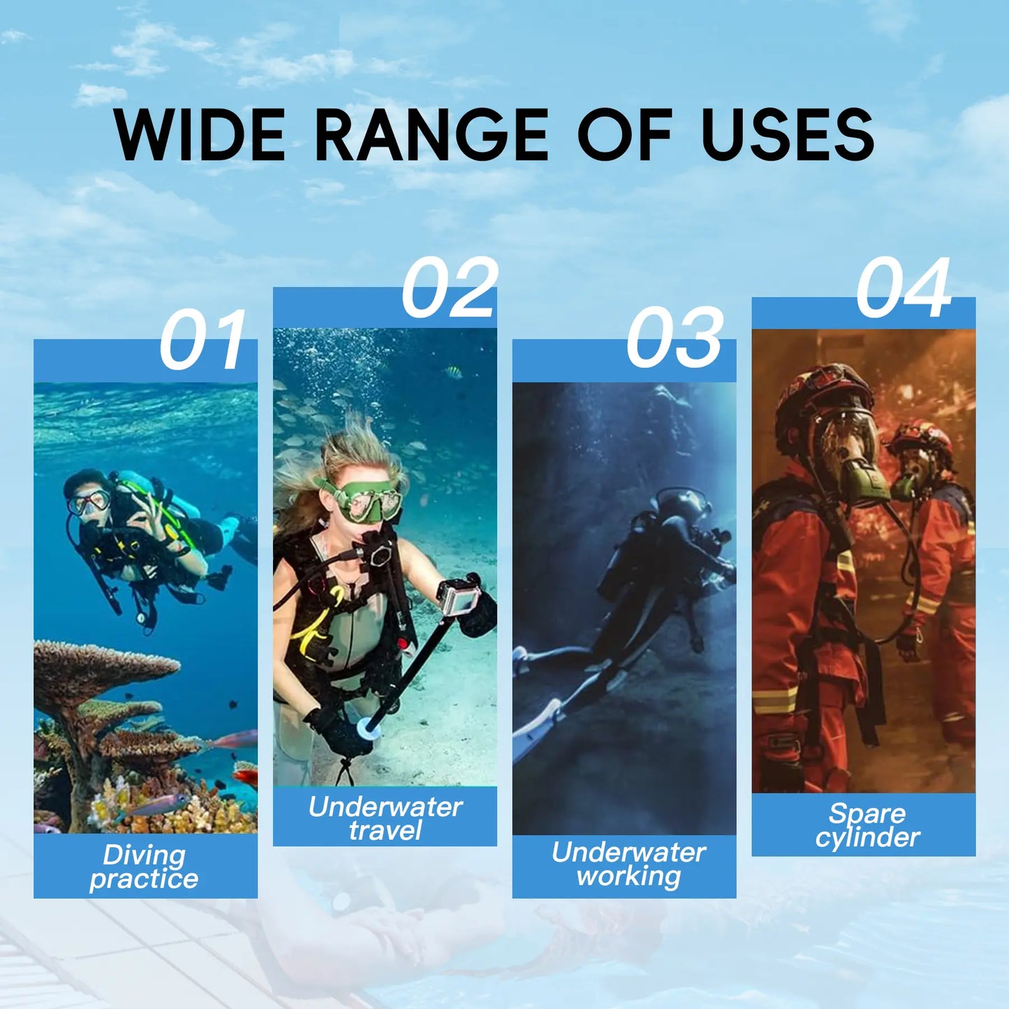 Mini Scuba Tank with Snorkel Mask 0.5L Portable Small Diving Tank with Full Face Diving Mask Reusable DOT Certified Pony Bottle Diving Cylinder Kit